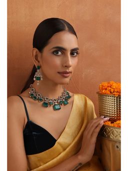 SWABHIMANN - Juana Emerald Necklace And Earrings