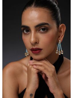 SWABHIMANN - Blue Ekani Blue Kundan Dangler Earrings