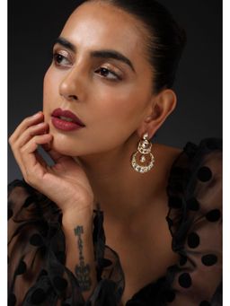 SWABHIMANN - Multicolor Elan Kundan Chandbali Earrings