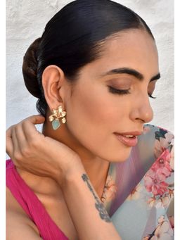 SWABHIMANN - Multicolor Kajal Polki Stud Earrings