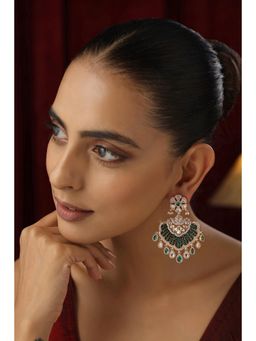 SWABHIMANN - Multicolor Oni Polki Chandbali Earrings