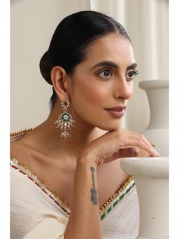 SWABHIMANN - Multicolor Purva Polki Chandbali Earrings