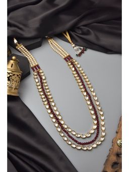 SWABHIMANN - Multicolor Rajendra Kundan And Pearl Layemala