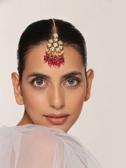 SWABHIMANN - Multicolor Faarah And Kundan Maang Tikka