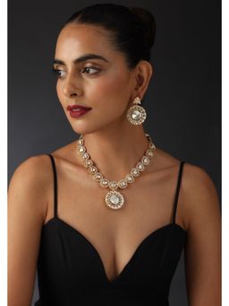 SWABHIMANN - Gold Hannah Gold Polki Necklace And Earrings