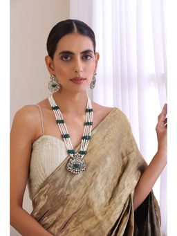 SWABHIMANN - Multicolor Yuvaan Victorian Polki Necklace And Earrings