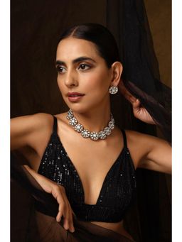 SWABHIMANN - Aradhita Two Tone Polki Necklace And Earrings