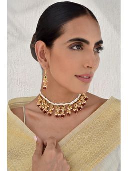SWABHIMANN - Multicolor Pavni Kundan And Pearl Necklace And Earrings