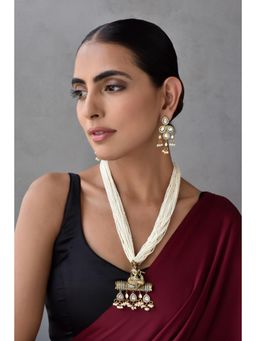 SWABHIMANN - Gold Anaadih Gold Temple Long Necklace And Earrings
