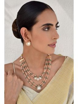 SWABHIMANN - Multicolor Ela Layepolki Necklace And Earrings