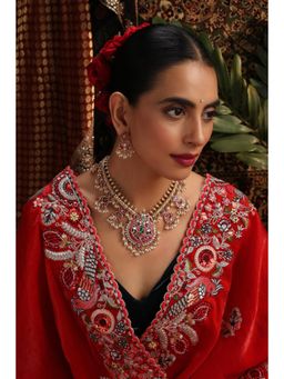 SWABHIMANN - Multicolor Shaahana Jadau Necklace And Earrings
