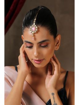 SWABHIMANN - Multicolor Tasha Plated Kundan Maang Tikka