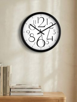 Spaces Unhooked - Variable Scale Oversized Numeral Silent Sweep Noiseless Wall Clock Black