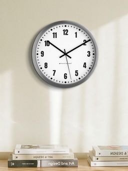 Spaces Unhooked - Bold Dot & Dash Constellation Silent Sweep Noiseless Wall Clock Silver