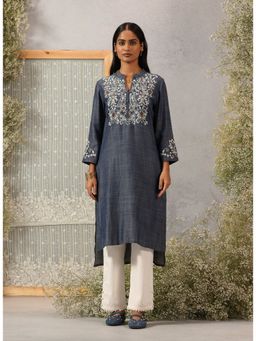 Lakshita - Women Blue Embroidered Kurta