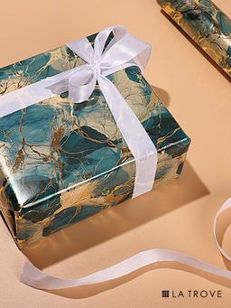The Big Trove - Green Marble Gift Wrapping Paper (Pack of 5)