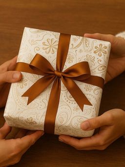 The Big Trove - Golden Flower Gift Wrapping Paper (Pack of 5)
