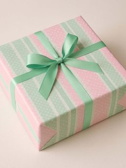 The Big Trove - Green Pink Sweet Theme Paper Gift Wrapping Sheet (Pack Of 15)