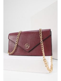 Allen Solly - Women Maroon Casual Sling Bag with Detachable Strap