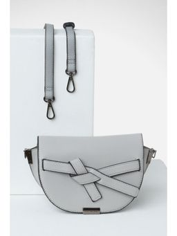 Van Heusen - Women Grey Solid Casual Sling Bag with Detachable Strap