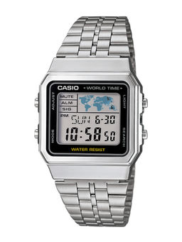Casio - Vintage A500WA-1DF Black Digital Dial Silver Stainless Steel Band D133