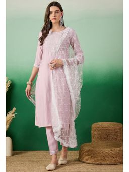 KVS FAB - Light Pink Legend Zari Embroidered Kurta with Pant and Dupatta (Set of 3)