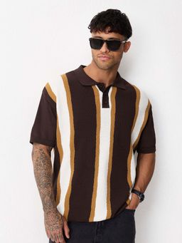The Souled Store - Brown Chestnut Men Polo T-Shirt