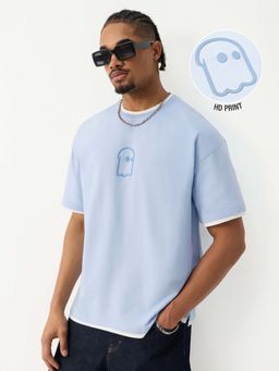 The Souled Store - Blue Cool Blue Men Oversized T-Shirt