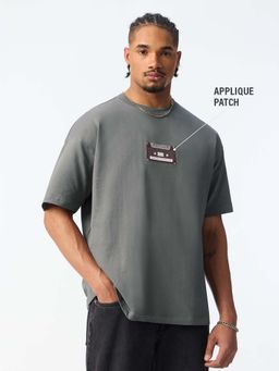 The Souled Store - Grey Cassette Men Oversized T-Shirt