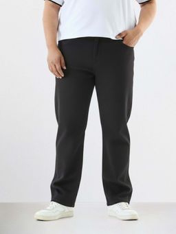The Indian Garage Co - Men Black Plus Size Slim Fit Solid Mid-Rise Jeans