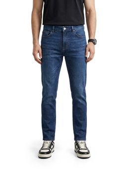 The Indian Garage Co - Men Navy Blue Slim Fit Solid Mid-Rise Jeans