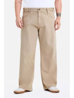 Snitch - Men Beige Denim Relaxed Casual Jeans
