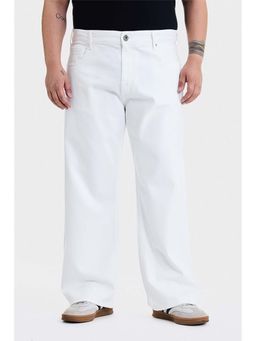 Snitch - Men White Denim Relaxed Casual Jeans