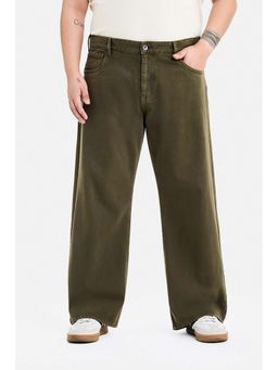 Snitch - Men Dark Olive Denim Relaxed Casual Jeans