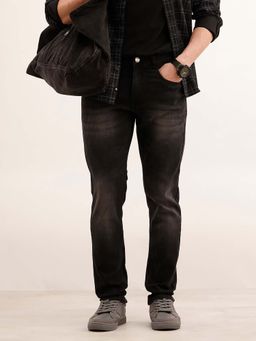 WROGN - Men Charcoal Faded Slim Fit Denim Jeans