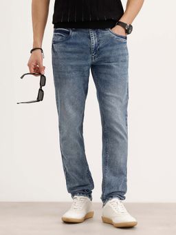 WROGN - Men Blue Slim Fit Faded Denim Jeans