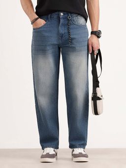 WROGN - Men Blue Faded Loose Fit Denim Jeans