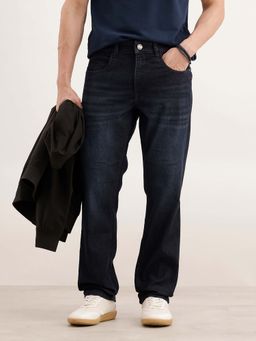 WROGN - Men Navy Blue Straight Fit Denim Jeans
