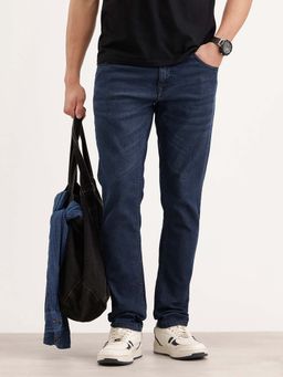 WROGN - Men Navy Blue Slim Fit Denim Jeans