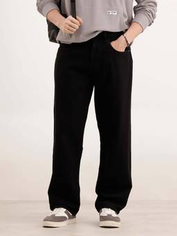 WROGN - Men Black Solid Loose Fit Denim Jeans