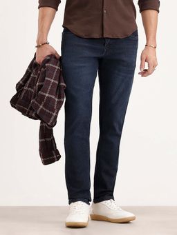 WROGN - Men Navy Blue Slim Fit Denim Jeans