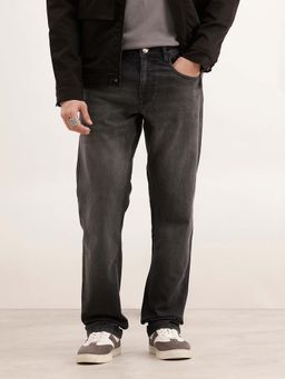 WROGN - Men Grey Straight Fit Faded Denim Jeans