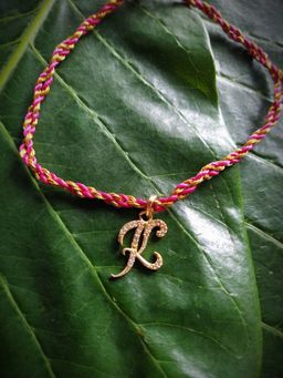 Digital Dress Room - Letter K Name Rakhi Designs Personalized Alphabet Gold Plated Customized Ad