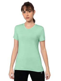 Amante - Green Short Sleeve V-neck Energize Active T-shirt