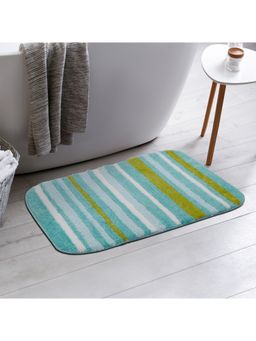 HomeTown - Emilia Micro Set of 2 Anti Skid Bath Mat 40 x 60 cm in Aqua Colour