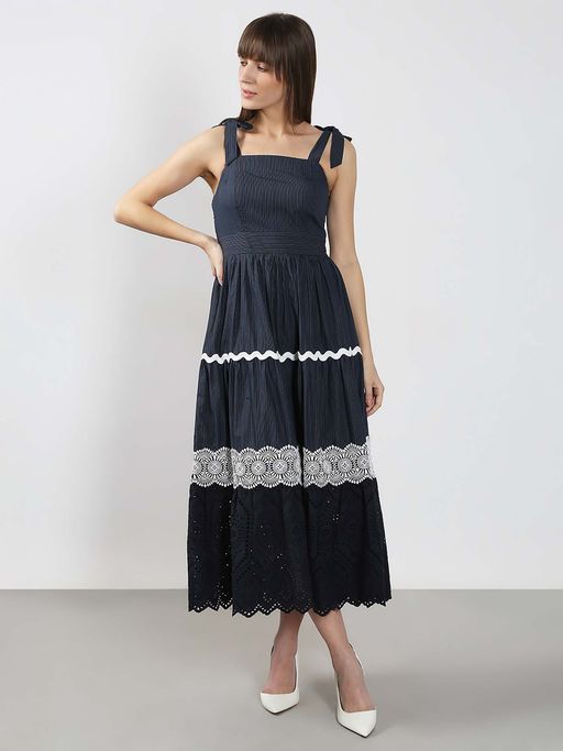 vero moda navy blue dress Vero Moda Women's Navy Blue VMSARA HALTER NECK ANKLE DRESS WVN Size: XXXL