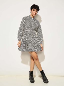 ONLY - Black Pleated Shirt Dress with Belt (Set of 2)