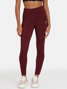 Zivame - Zelocity High Rise Quick Dry Leggings - Burgundy