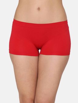 Zivame - Mid Rise Full Coverage Seamless Boyshorts - Red