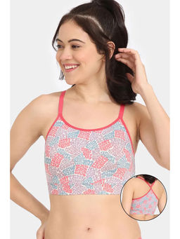 Zivame - Rosaline Joyful Nautical Double Layered Non Wired Full Bralette - Nautical Text